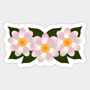 Three White Flowers Sticker